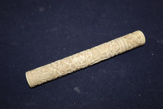 An ivory bodkin case length 15cm